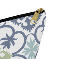 Portugal Tile Accessory Pouch w T-bottom in Blue
